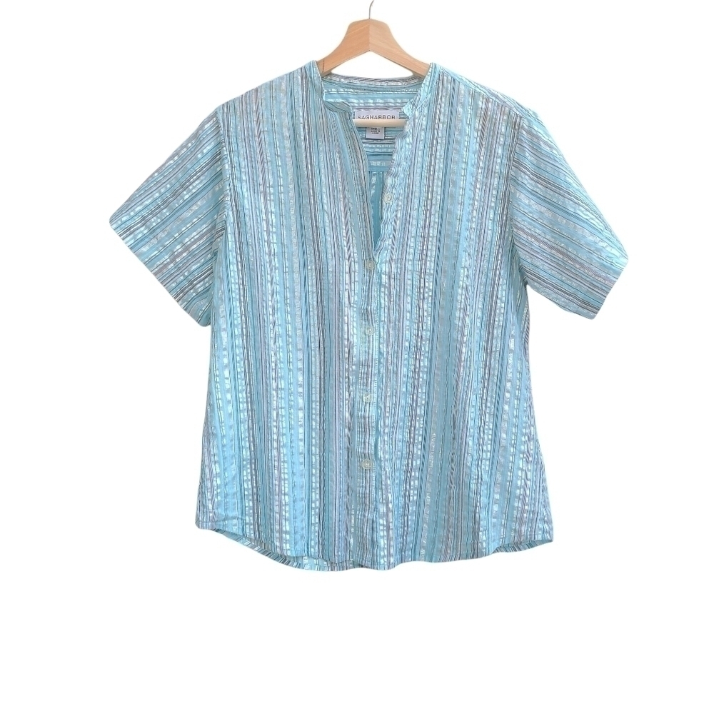 Blue And Silver Blouse